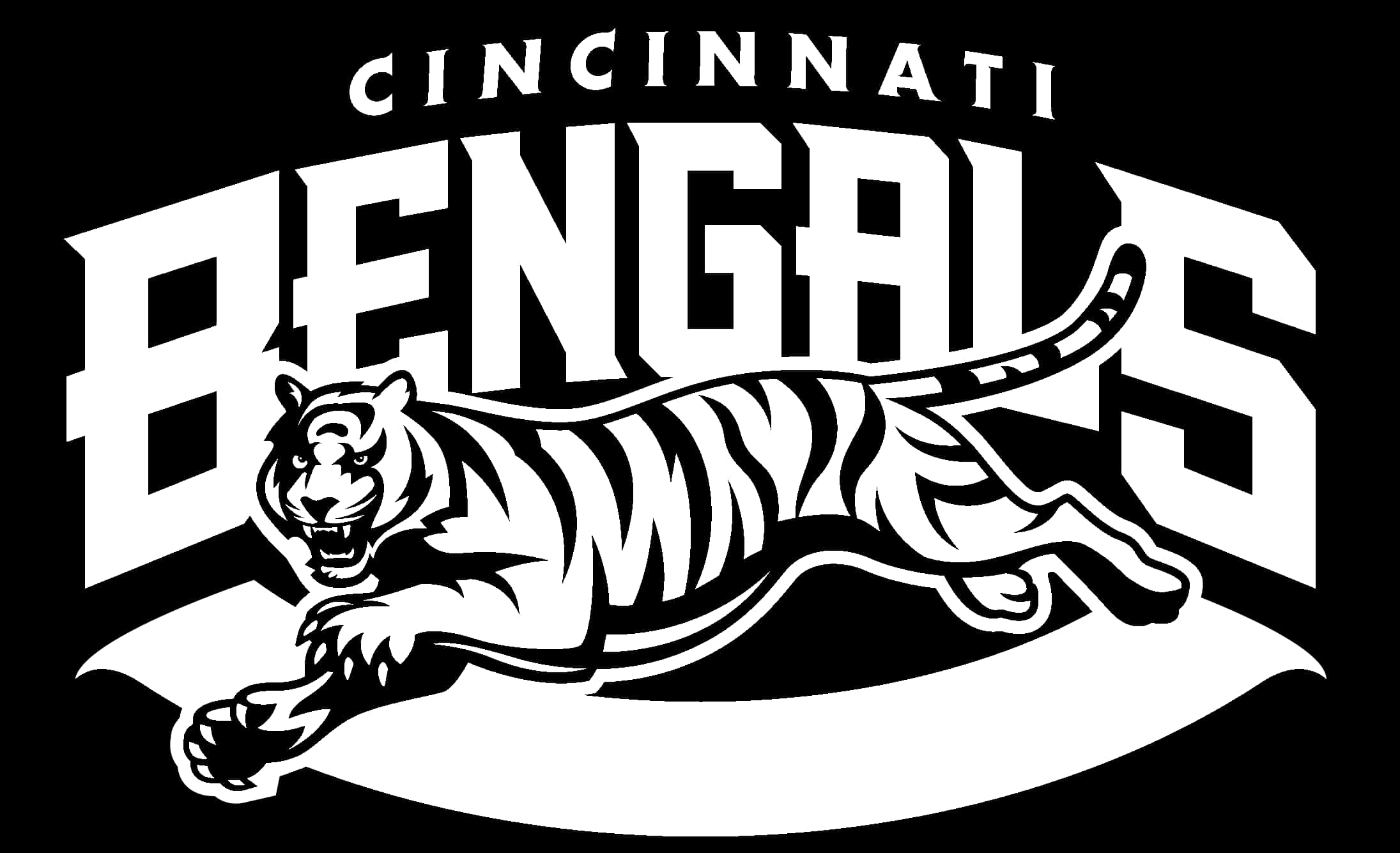 Cincinnati Bengals Logo Blackand White PNG