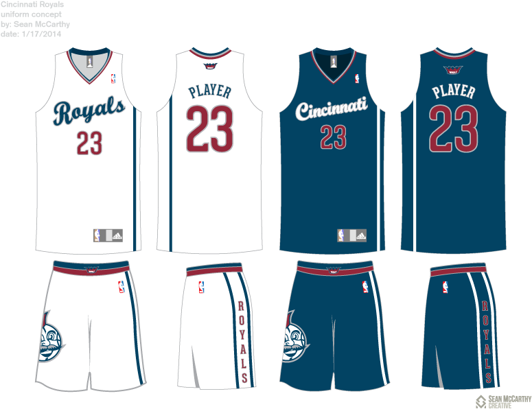 Cincinnati Royals Uniform Concept Design PNG