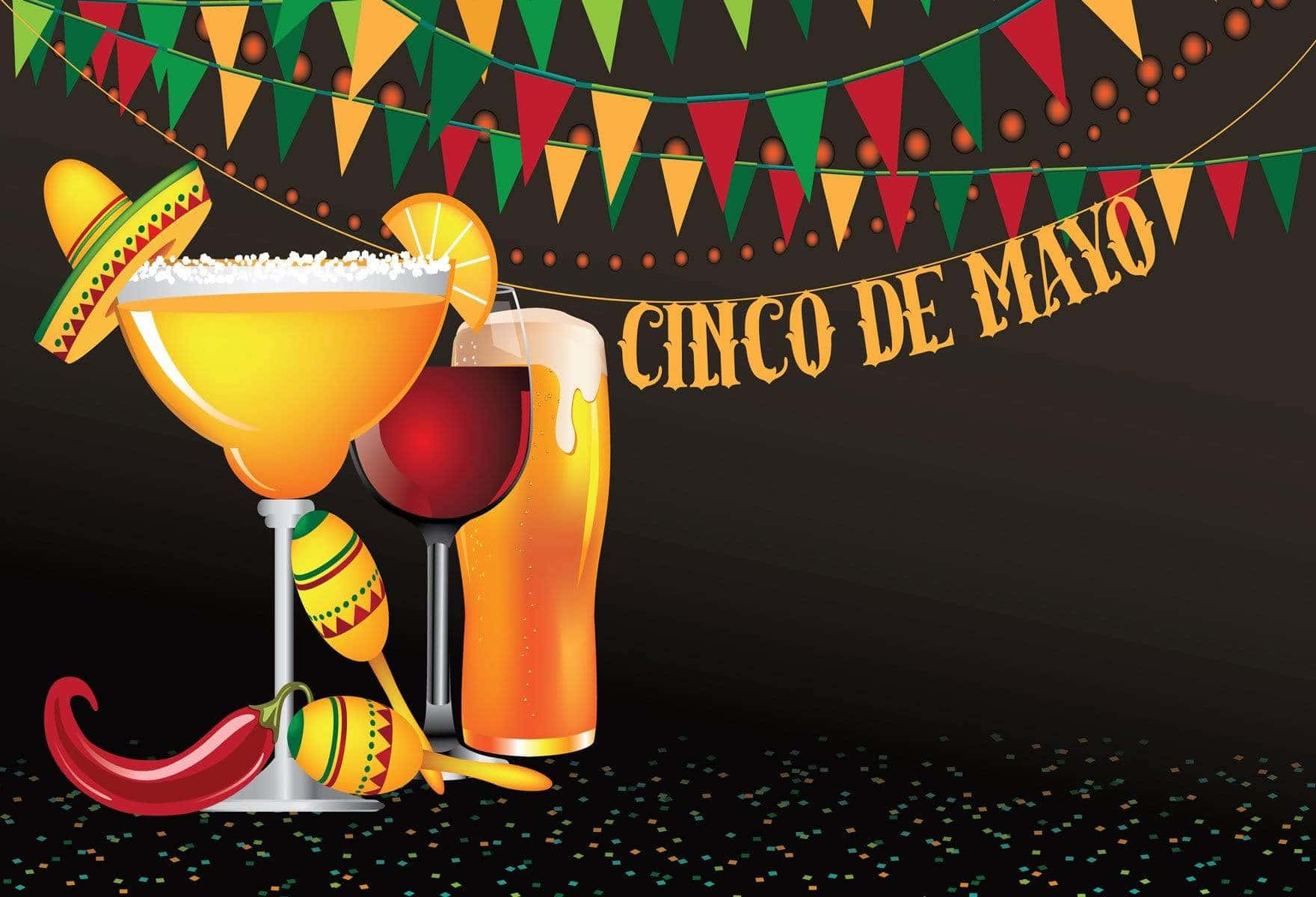 Cinco De Mayo Background With Cocktails Background