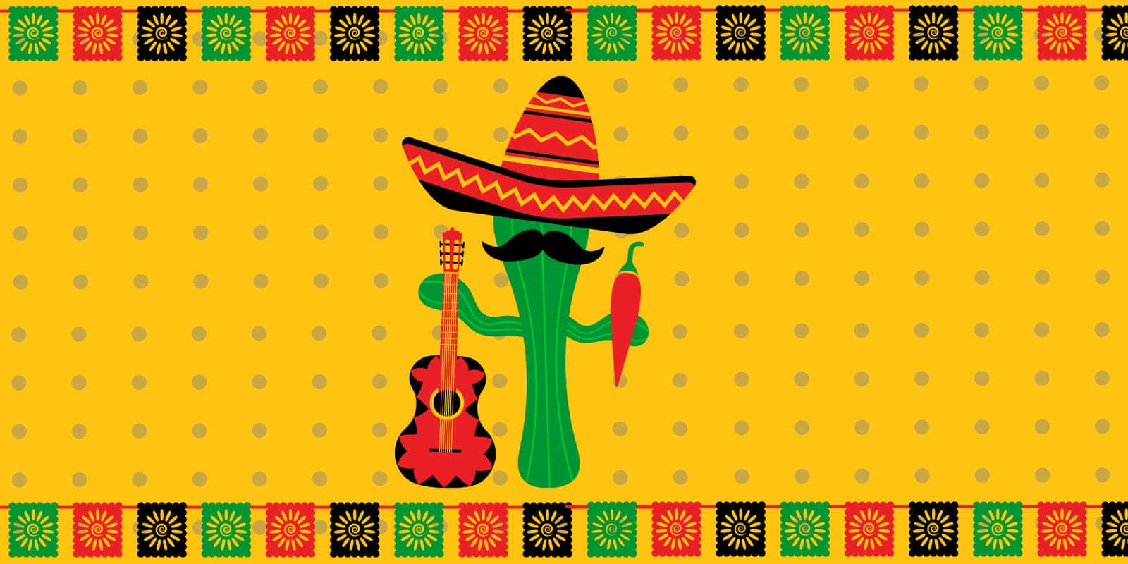 Mexican Hat Cactus Cinco De Mayo Background