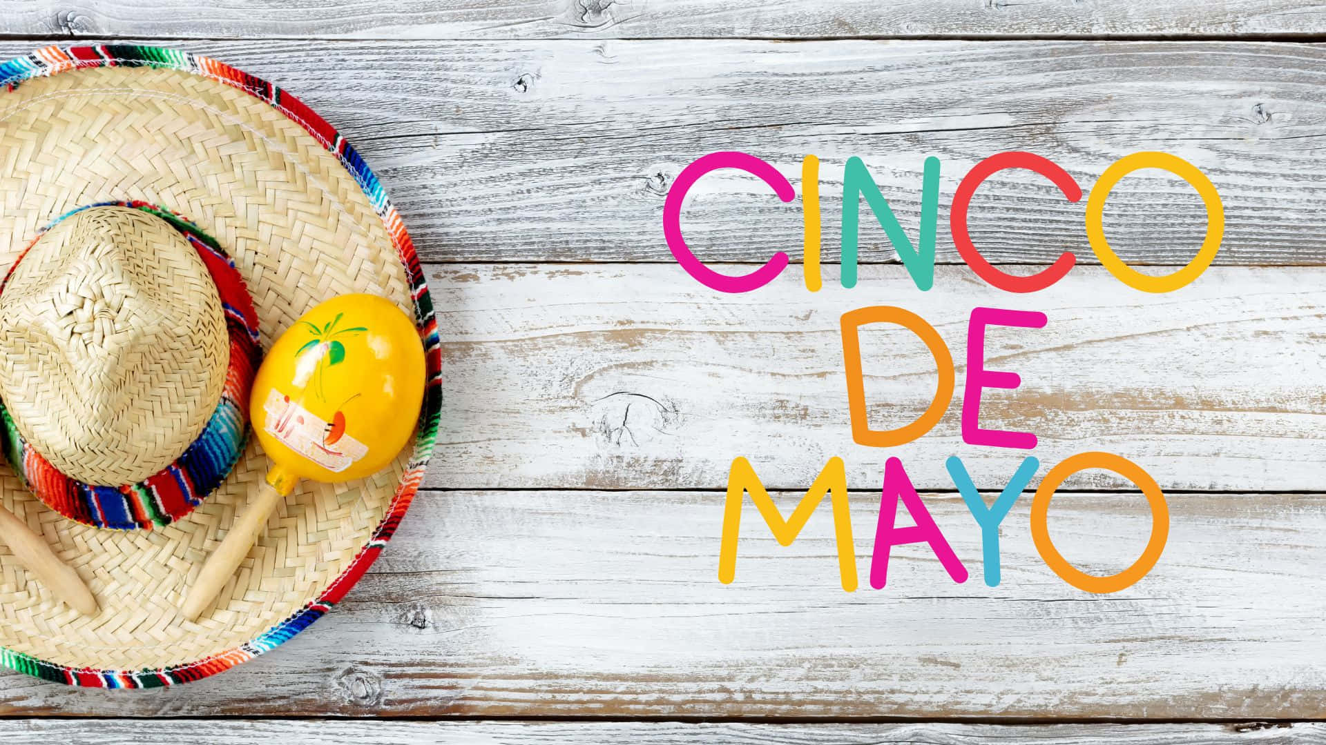 Cincode Mayo-hattar Och En Hatt Med Orden Cinco De Mayo. Wallpaper