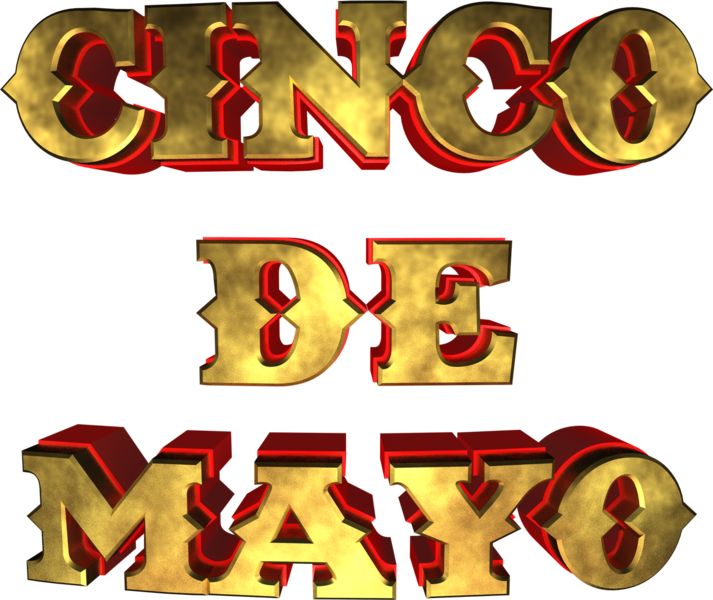 Cincode Mayo Golden Text PNG