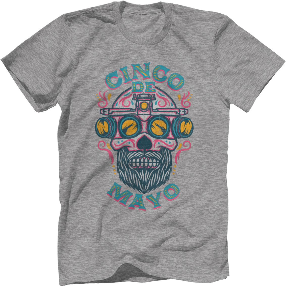 Cincode Mayo Skull Tshirt Design PNG