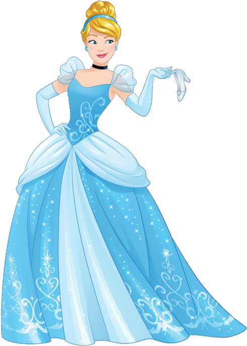 Cinderella Animated Princessin Blue Gown.png PNG