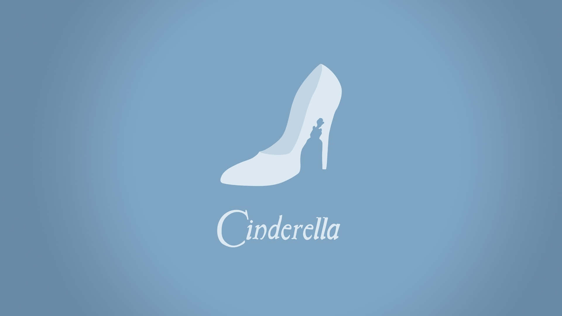 Cinderellasko Ikon På Blå Bakgrund