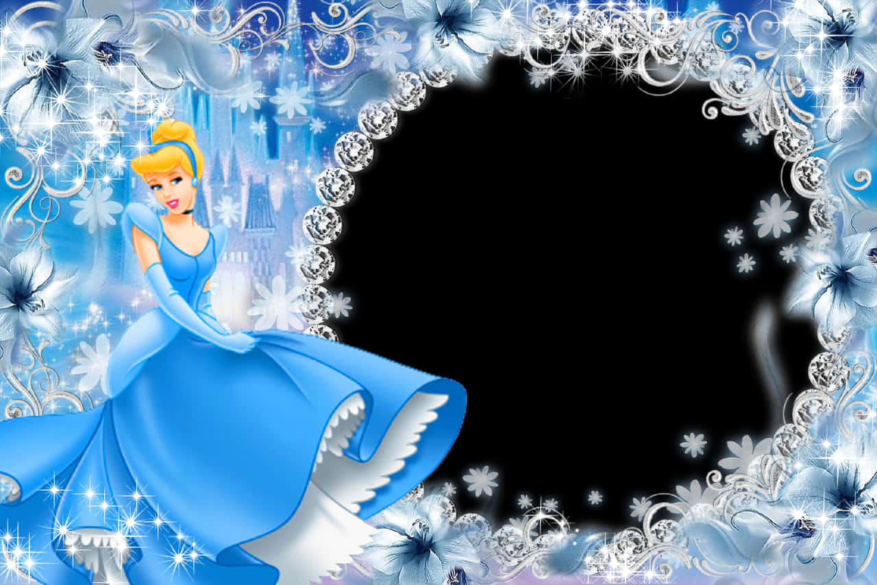 Cinderella Floral Frame PNG