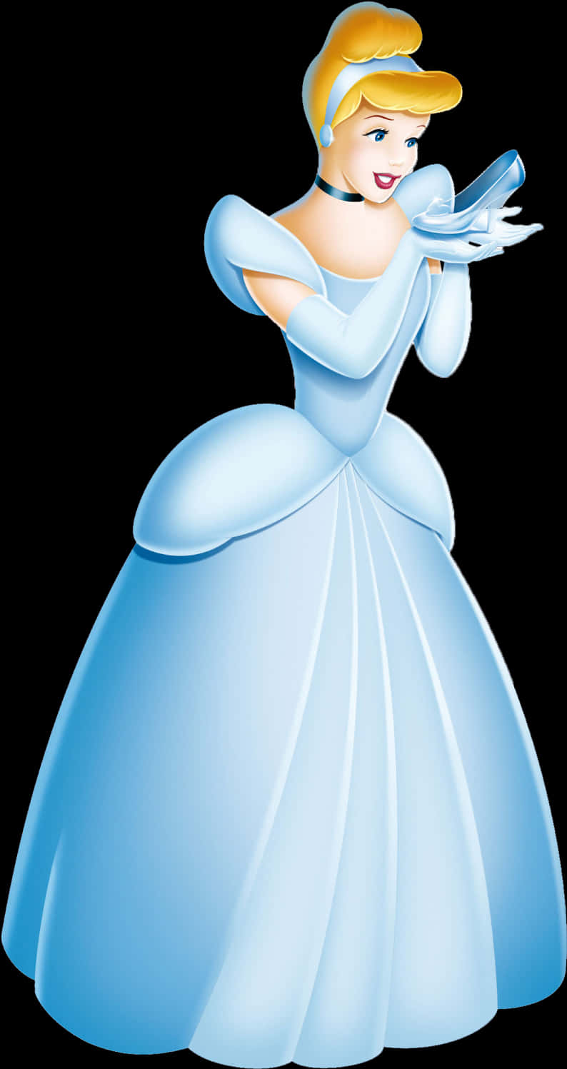 Cinderella Holding Glass Slipper PNG