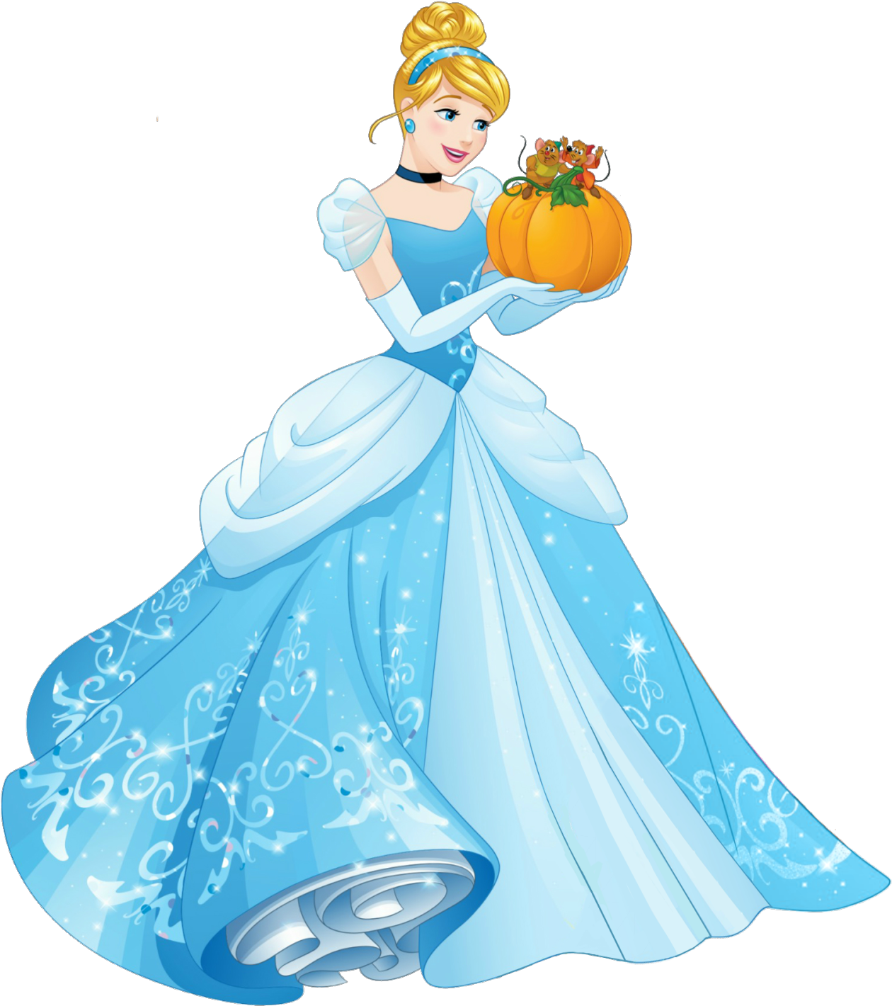 Cinderella Holding Pumpkin Fall Theme.png PNG