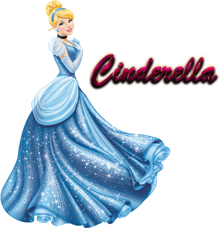 Cinderella Sparkling Blue Gown PNG