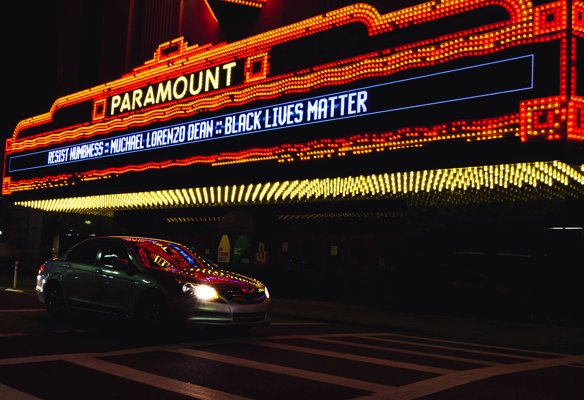 Cinema Neon Car Wallpaper