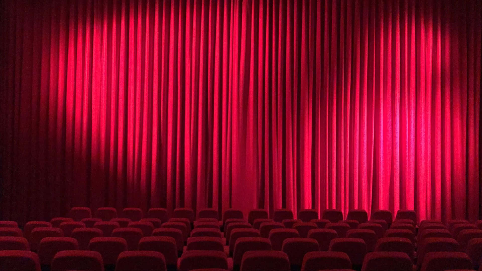 Cinema Red Curtains Stage Seating Wallpaper