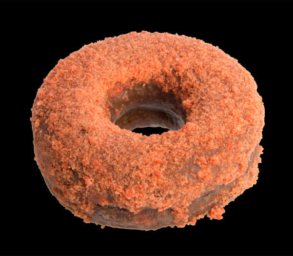 Cinnamon Crumb Donut Black Background PNG