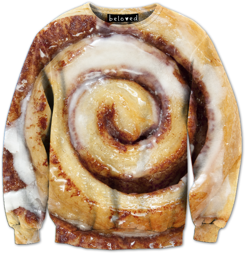 Cinnamon Roll Sweatshirt Design PNG