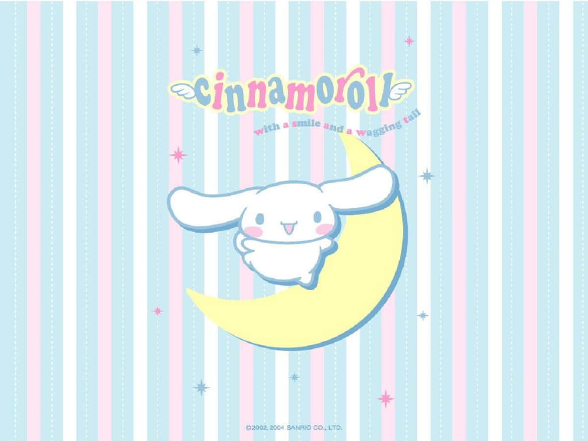 Cinnamoroll lounging on a cloud in the sky