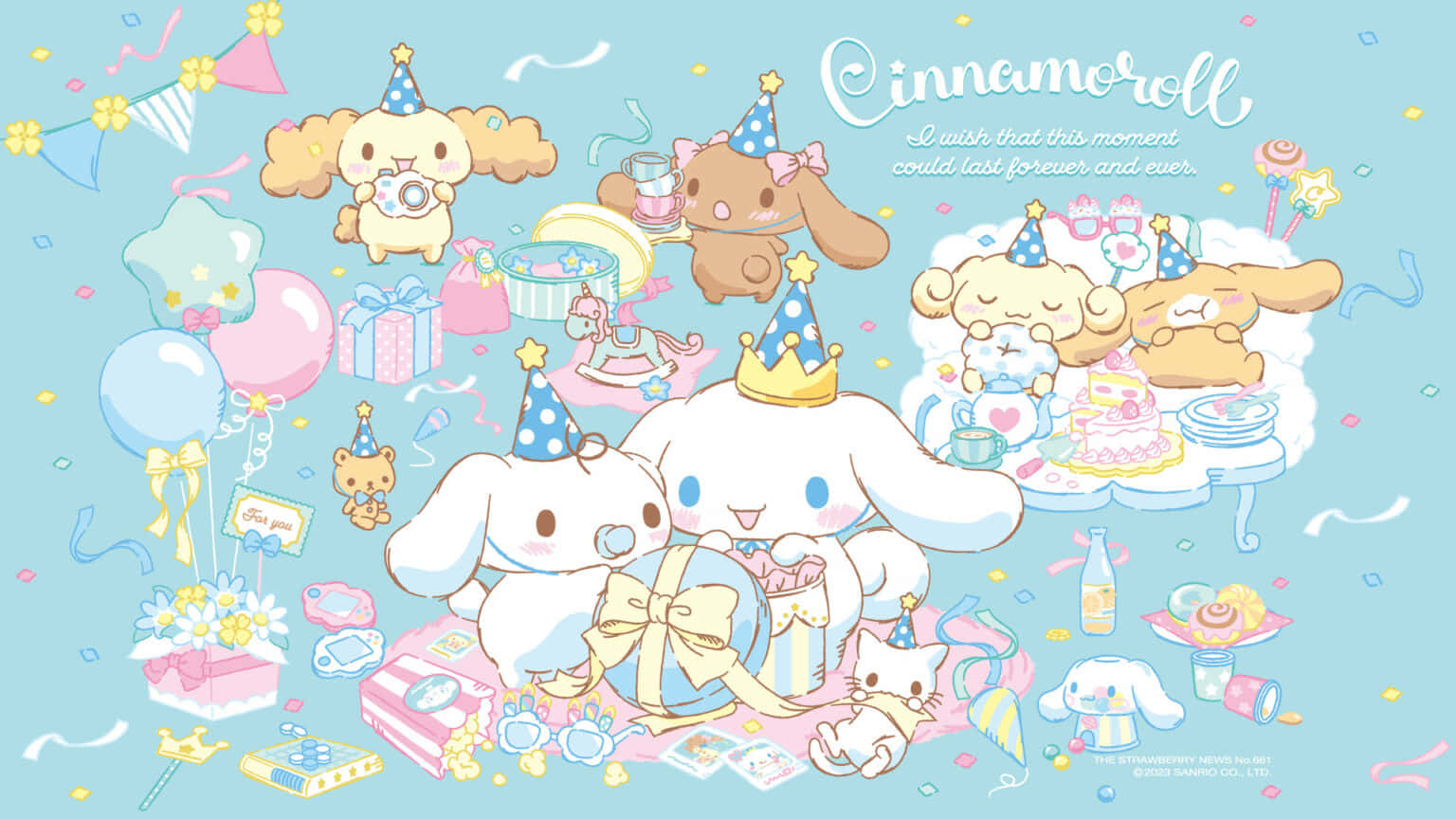 Cinnamoroll Celebration Aesthetic Wallpaper