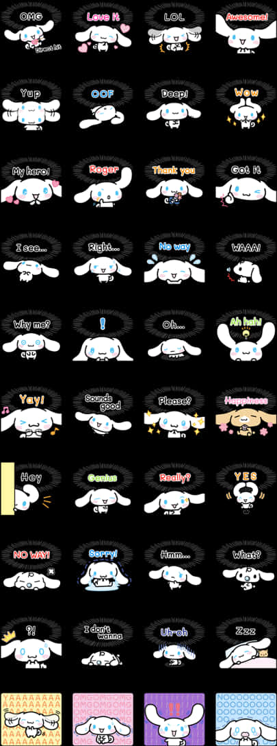 Cinnamoroll Expressions Chat Stickers PNG