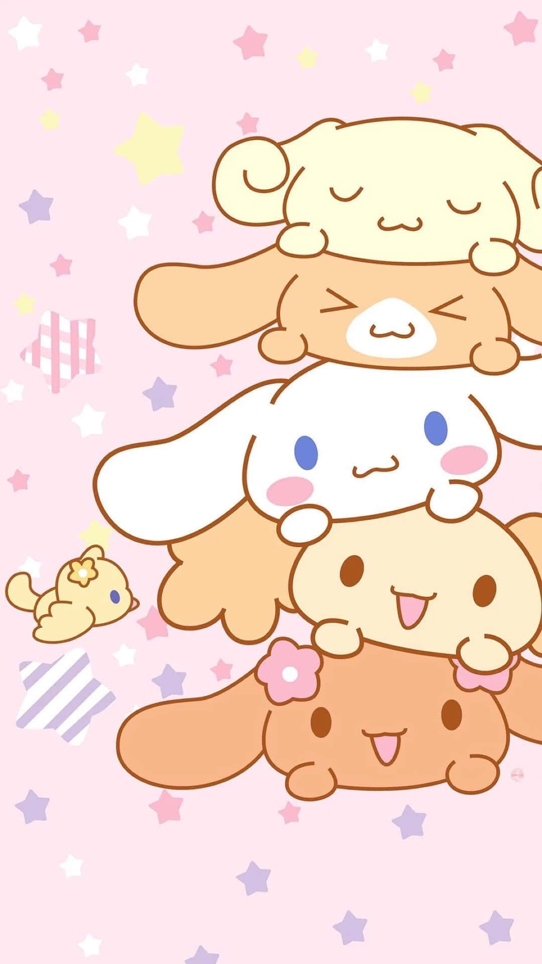 Latar Belakang Bintang Pink Teman Cinnamoroll Wallpaper