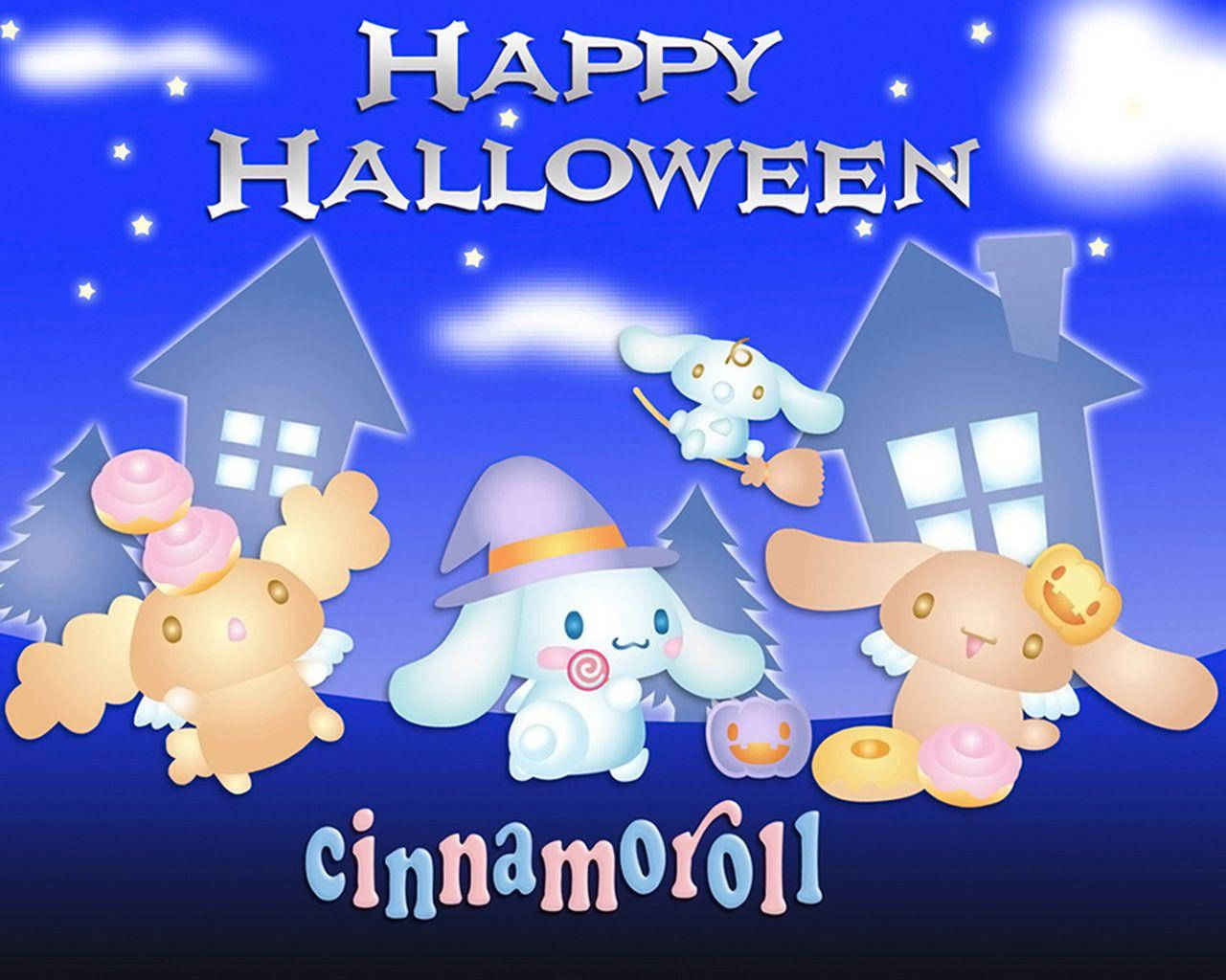 Cinnamoroll Halloween Med Venner - Et eventyrtilbehør Wallpaper