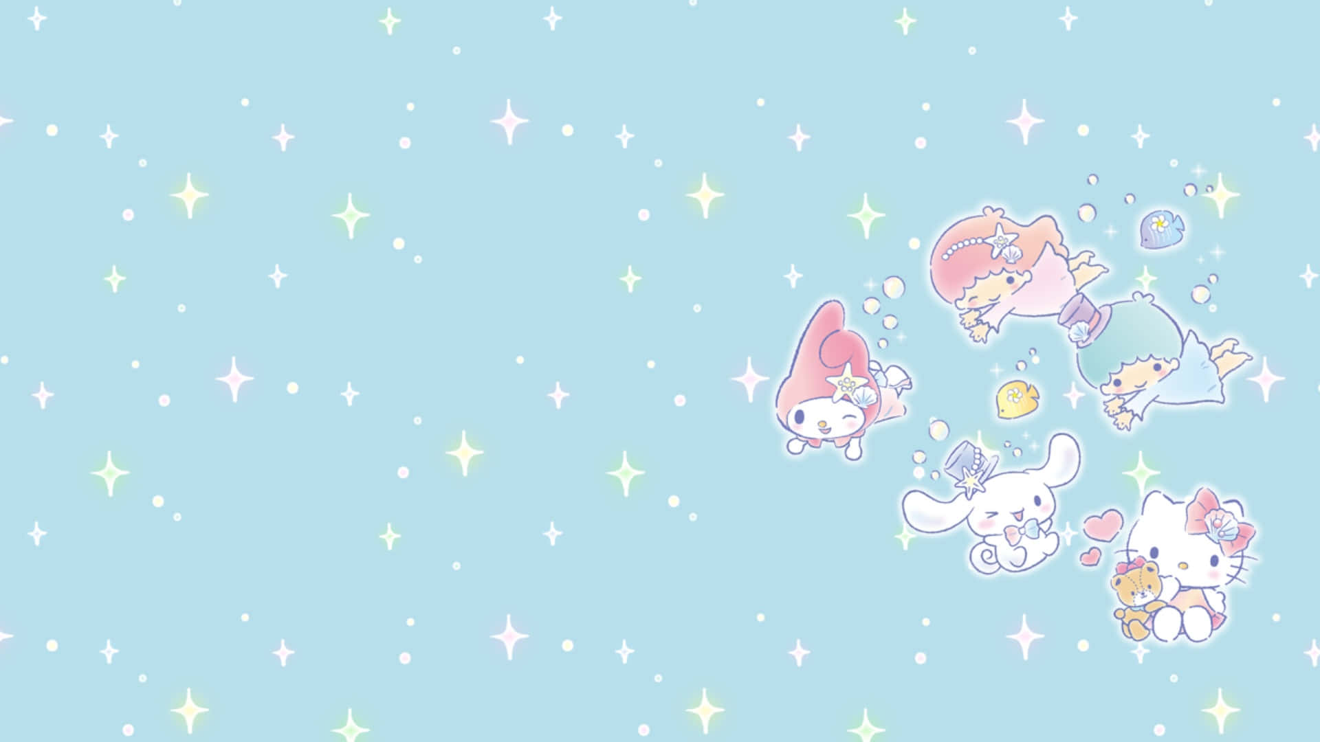 Cinnamoroll's magical laptop lets him explore never-before-seen worlds! Wallpaper