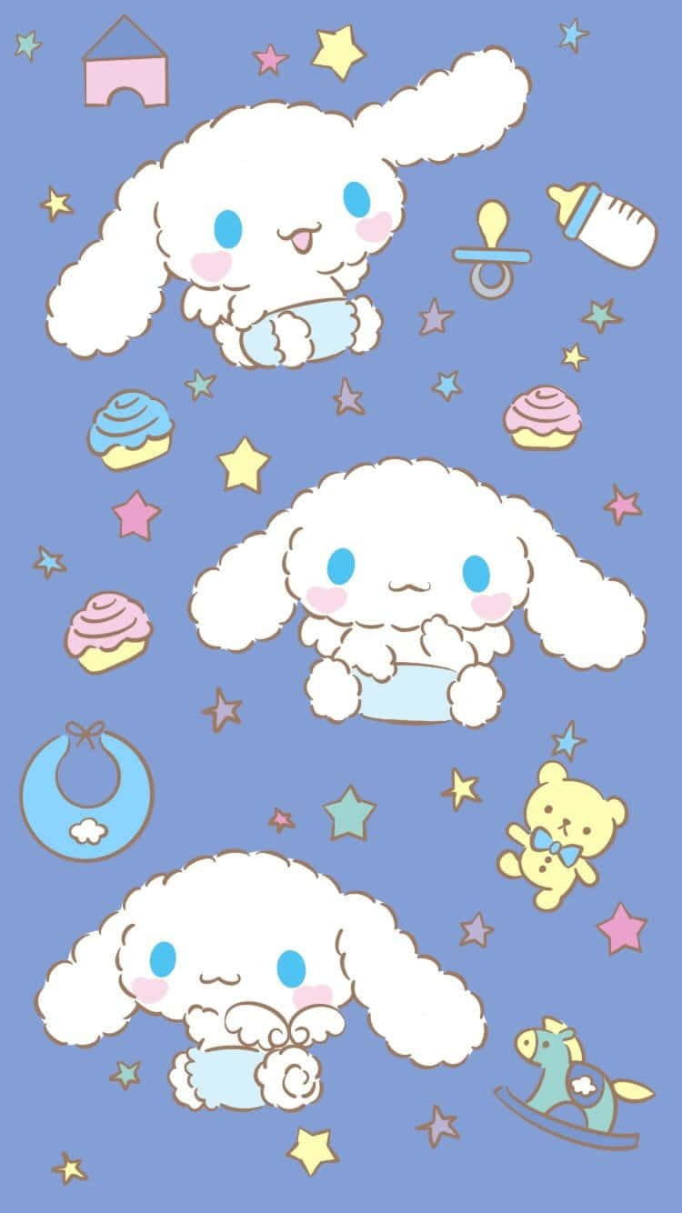 Say hello to Cinnamoroll with his brand new phone! Wallpaper