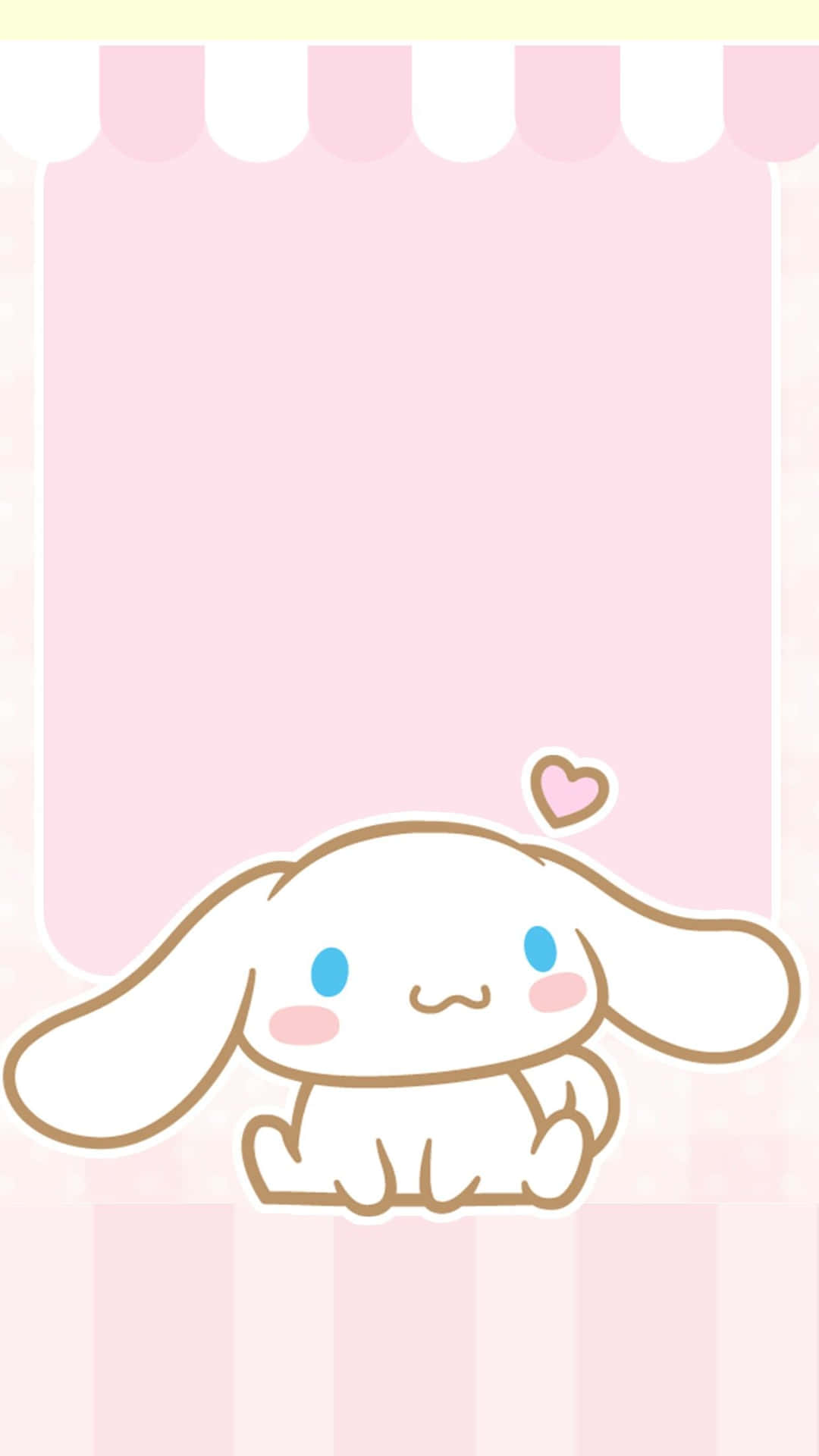 "Keep cute and connected with the Cinnamoroll Phone." Wallpaper