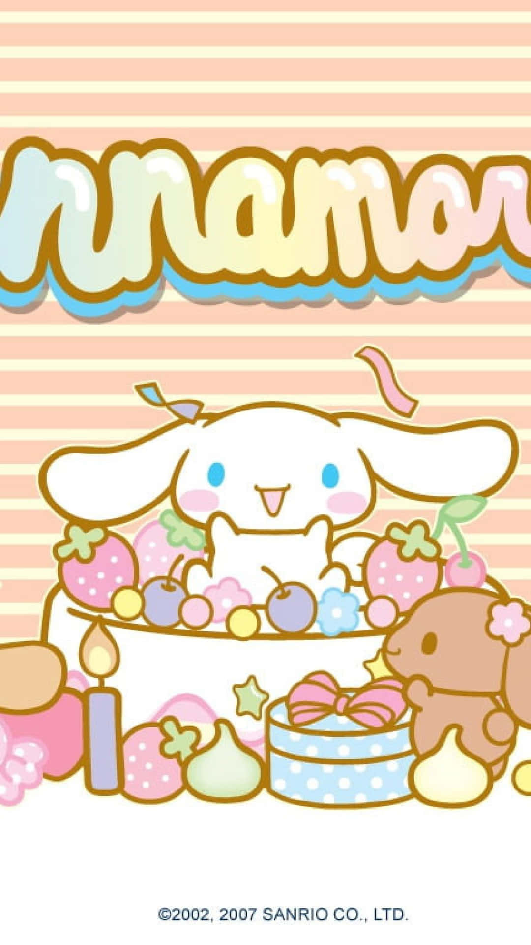 A Cute Bunny With A Cake And Some Sweets Wallpaper