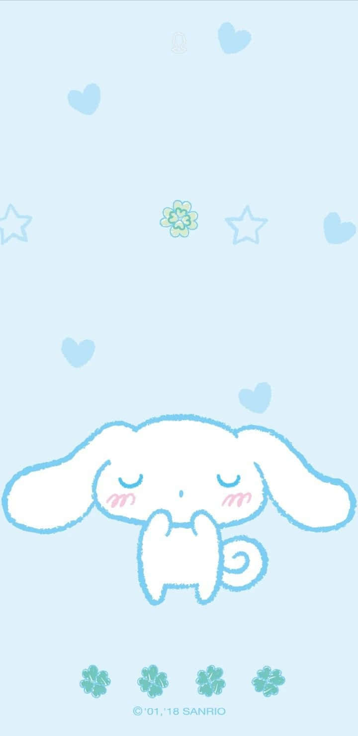 A Cute White Bunny With A Heart On His Head Wallpaper