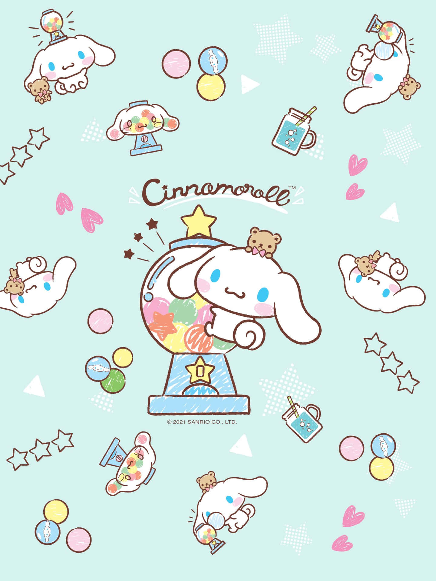 A Cute Kawaii Wallpaper With A Lot Of Cute Animals Wallpaper