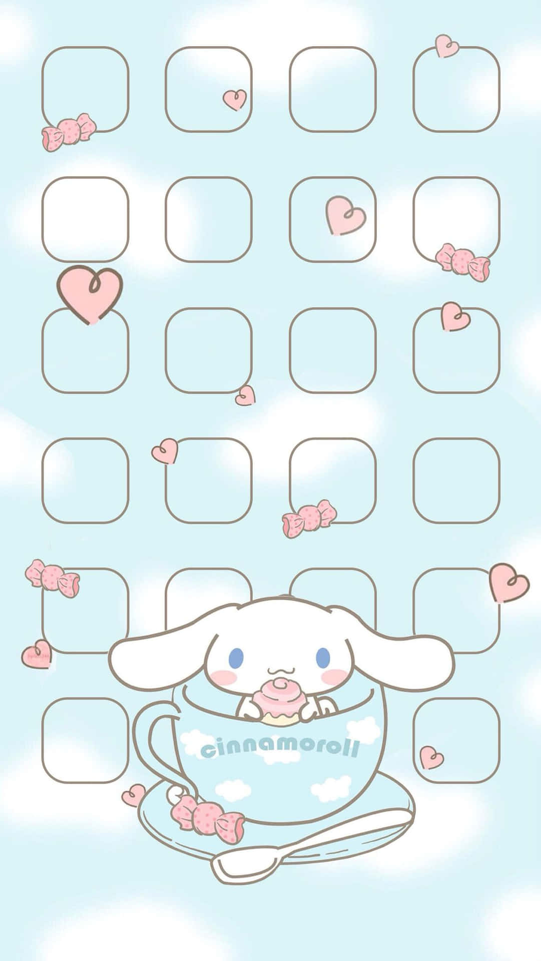 A Cute Little Bunny In A Cup With Hearts Wallpaper