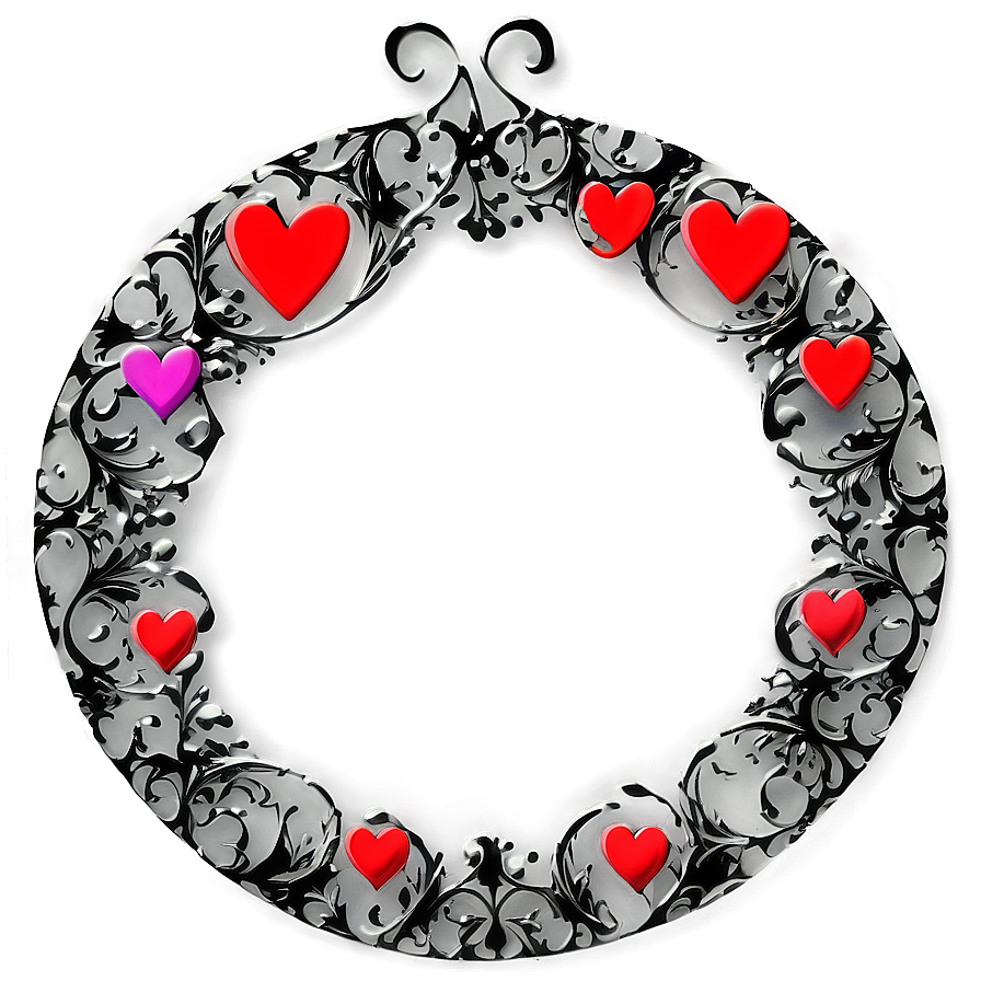 Circle Frame With Hearts Png Gum PNG