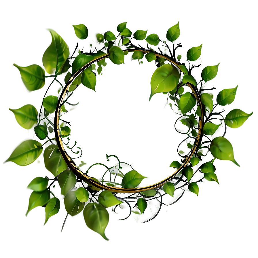 Circle Frame With Leaves Png 06122024 PNG