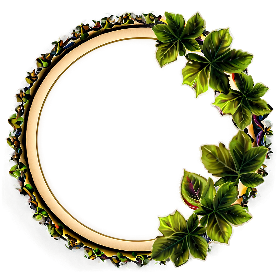 Circle Frame With Leaves Png Jxo58 PNG