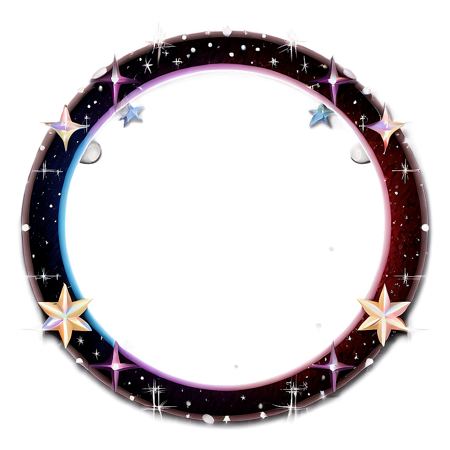 Circle Frame With Stars Png 06122024 PNG