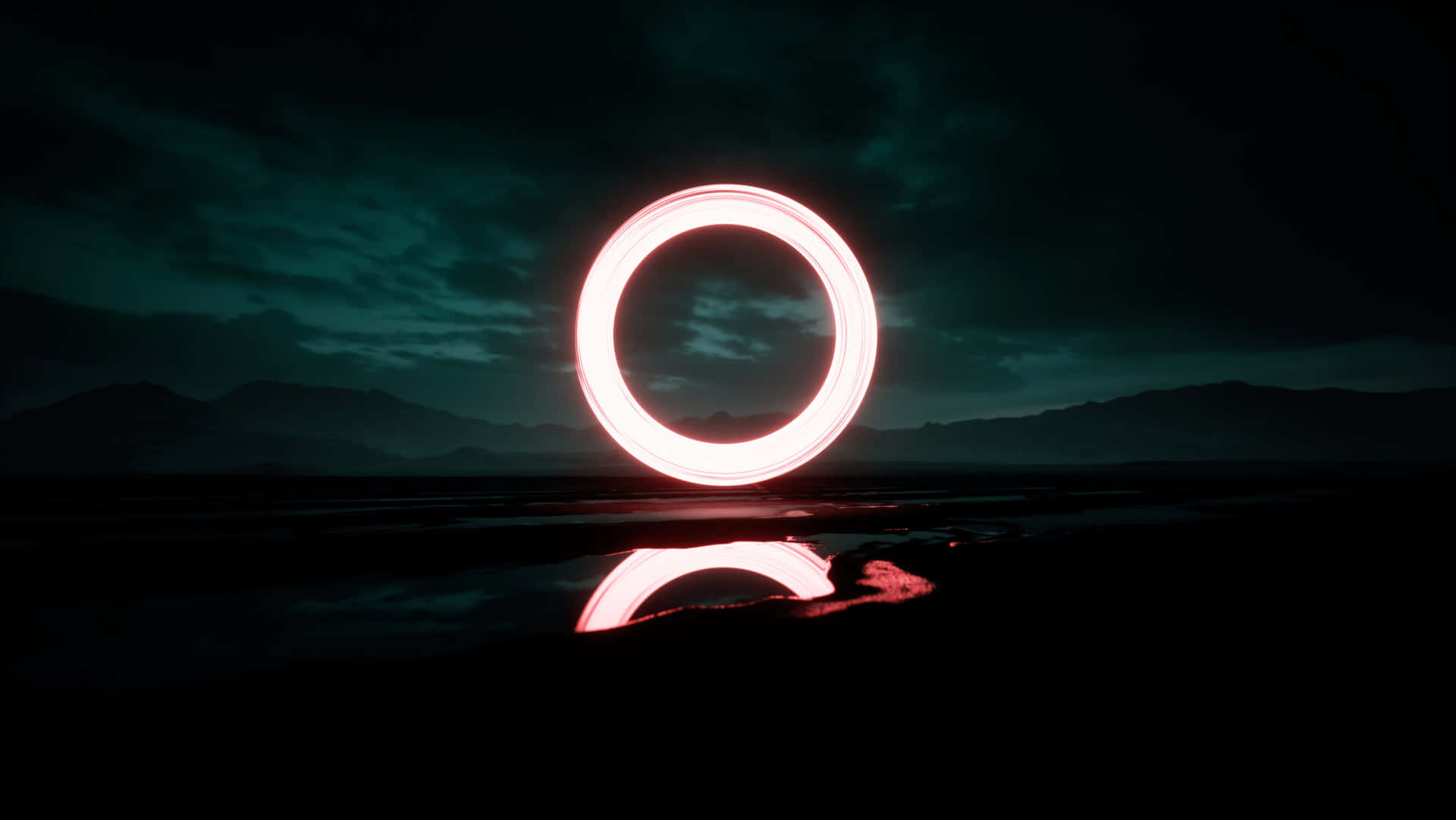 A Circle With A Red Light In The Middle