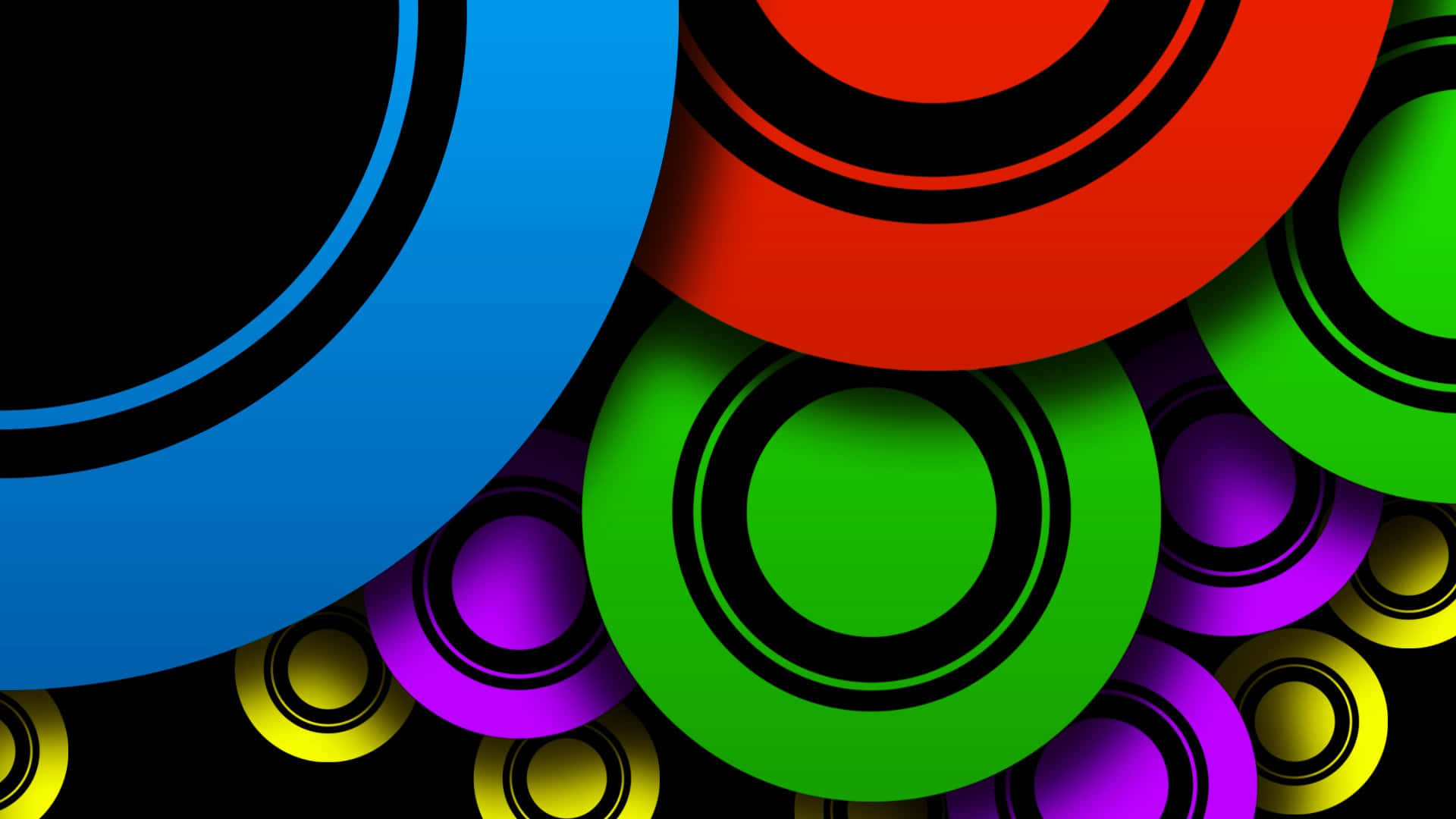 Colorful Circles On A Black Background