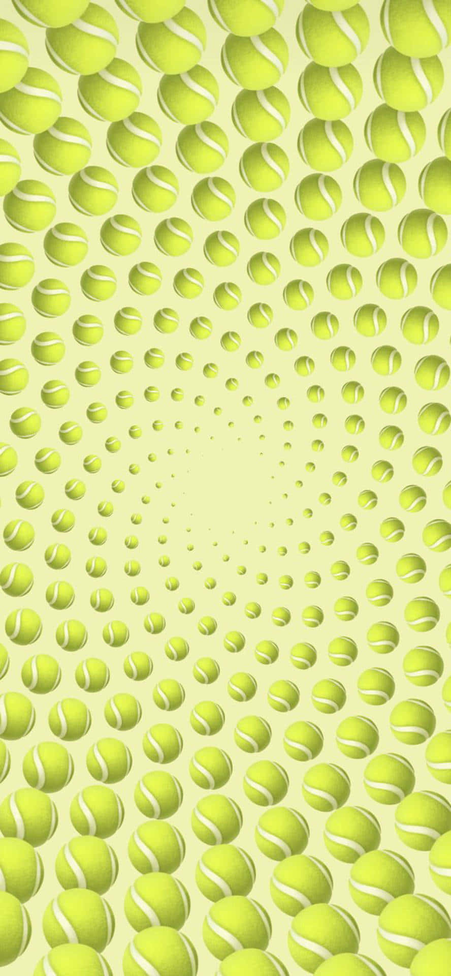 A Green Spiral Pattern With A Yellow Background