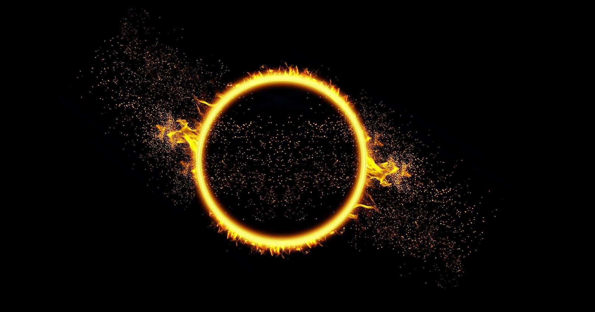 A Fire Ring On A Black Background