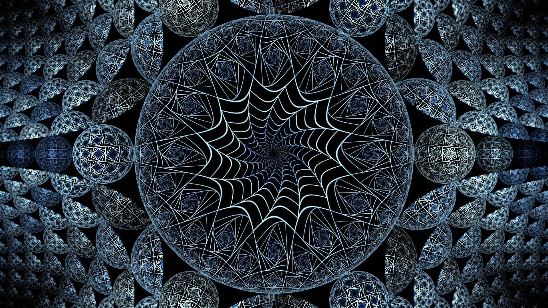 Circle Webs Swirling Fractal Pattern Wallpaper