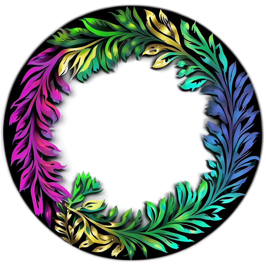 Circle With Floral Design Png Iwl PNG