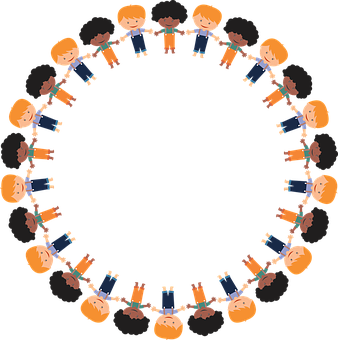 Circleof Cartoon Children PNG