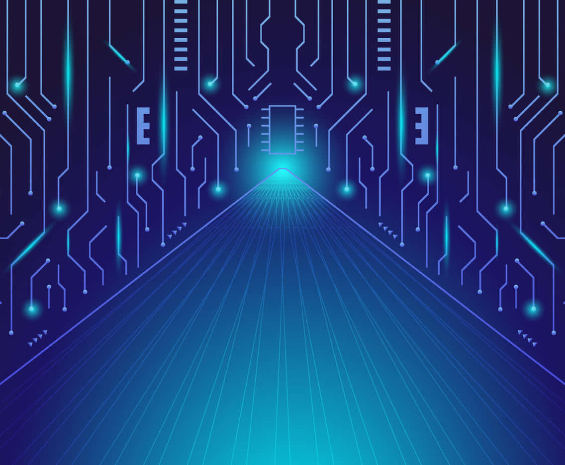 A beautiful high resolution image of a circuit board against a deep blue background.