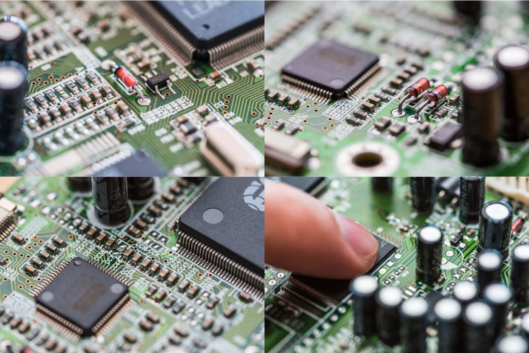 A Person Is Touching A Circuit Board