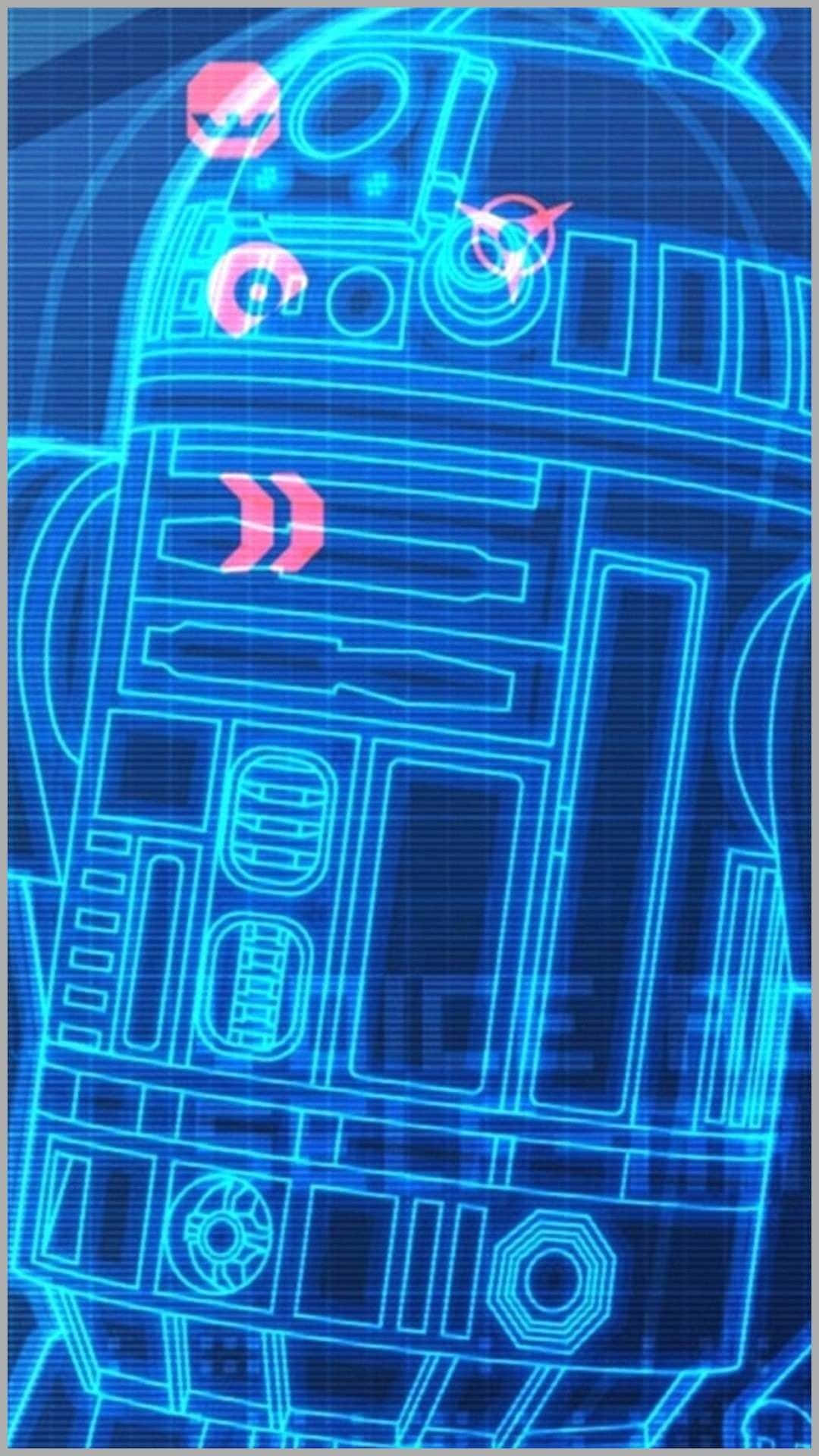 Circuit Blueprint Robot Design Wallpaper