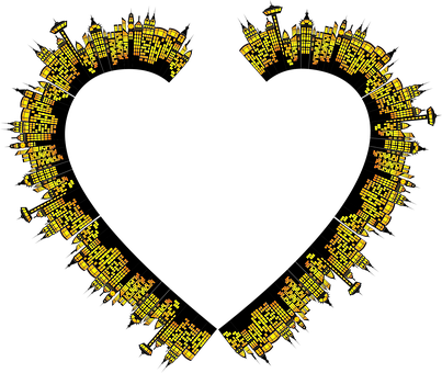 Circuit Board Heart Shaped Design PNG