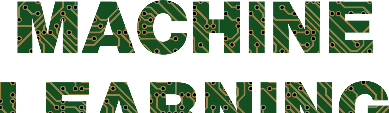 Circuit Style Machine Learning Text PNG