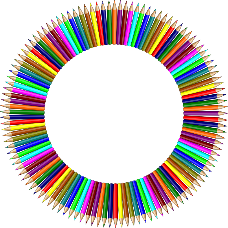 Circular Arrayof Colored Pencils PNG