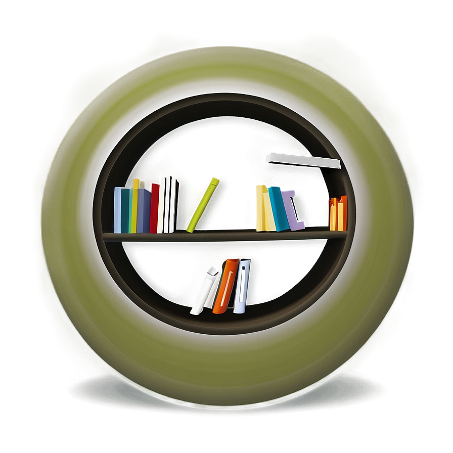Circular Bookshelf Png 05242024 PNG