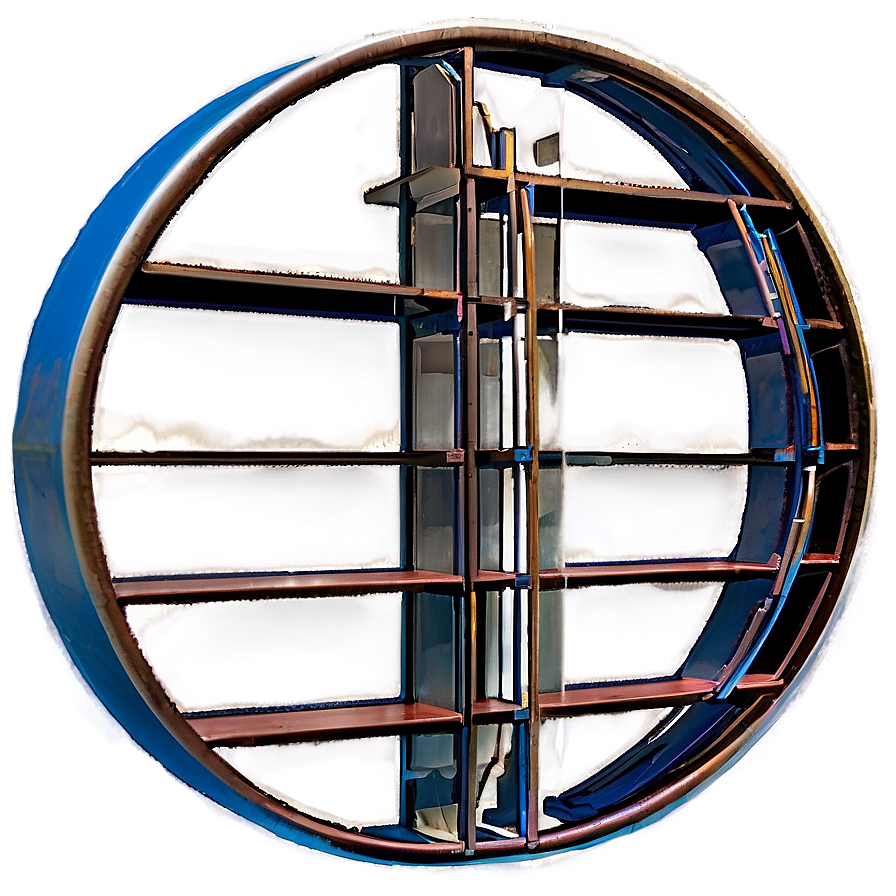 Circular Bookshelf Png 05242024 PNG