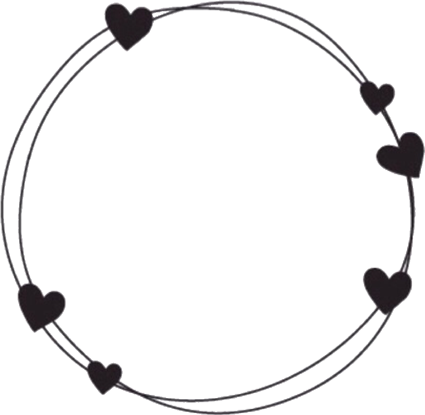 Circular Hearts Frame Design PNG