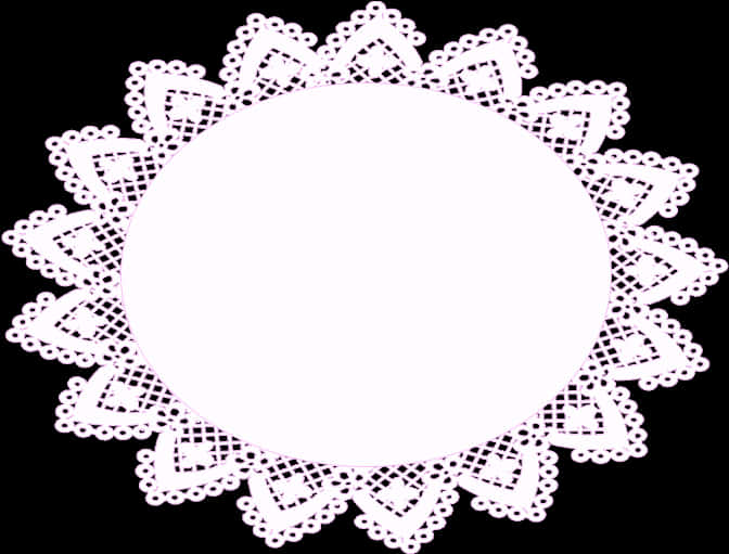 Circular Lace Frame Design PNG